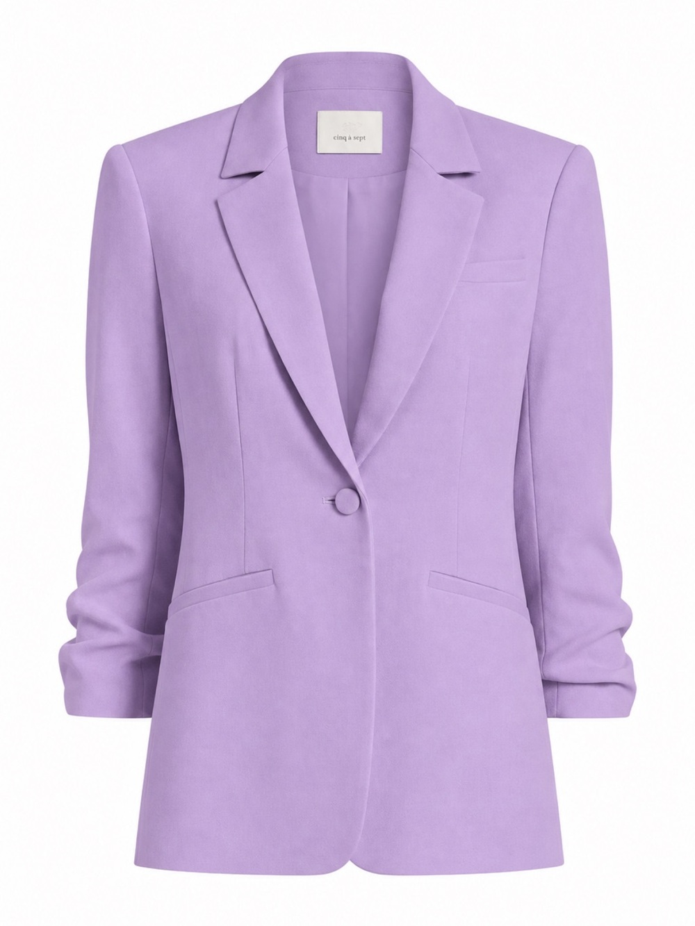 cinq a sept Khloe Blazer Rushed Sleeves Lavender